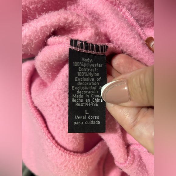 Mountain Fog zip up pink and grey fleece jacket w/ pockets- size l - Picture 11 of 12